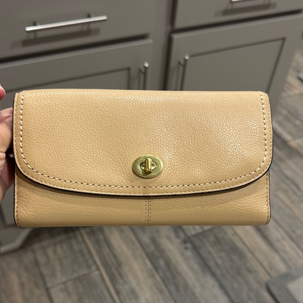 Coach Beige Leather Women's Wallet